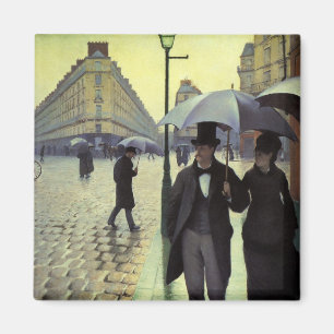 Paris Street Rainy Day by Gustave Caillebotte Magnet