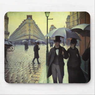 Paris Street Rainy Day by Gustave Caillebotte Mousepad