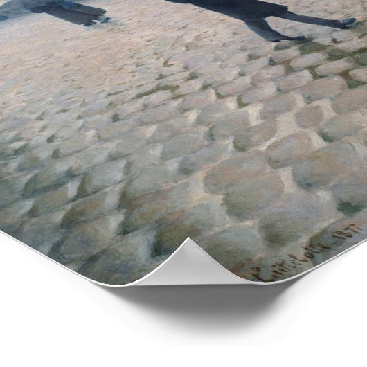 Paris Street Rainy Day by Gustave Caillebotte Poster (Ecke)