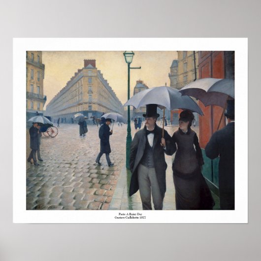 Paris Street Rainy Day by Gustave Caillebotte Poster (Vorne)