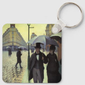 Paris Street Rainy Day by Gustave Caillebotte Schlüsselanhänger (Rückseite)