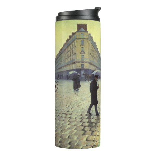Paris Street Rainy Day by Gustave Caillebotte Thermosbecher (Nach links gedreht)