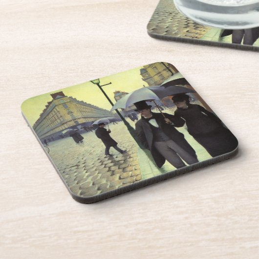 Paris Street Rainy Day by Gustave Caillebotte Untersetzer (Linke Seite)