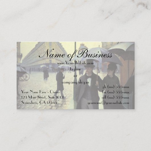 Paris Street, Rainy Day by Gustave Caillebotte Visitenkarte (Vorderseite)