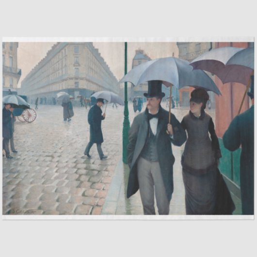 Paris Street Rainy Day Gustave Caillebotte Seidenpapier (Vorderseite)
