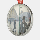 Paris Street Rainy Day Silbernes Ornament (Links)