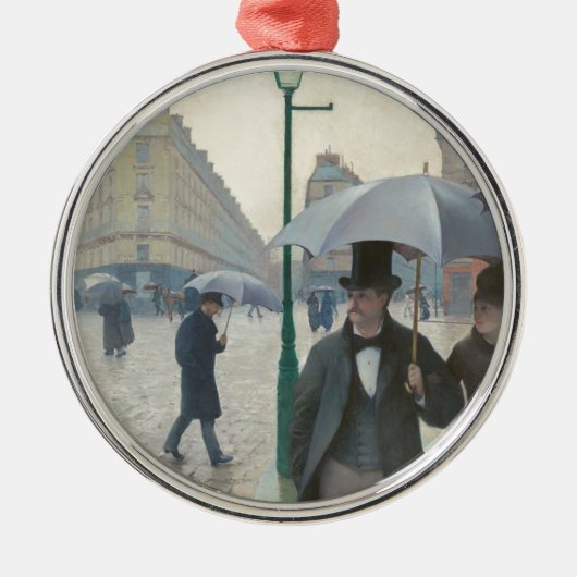 Paris Street Rainy Day Silbernes Ornament (Vorne)