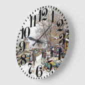 Paris Street Scene Art Big Number Wall Clock Große Wanduhr (Winkel)