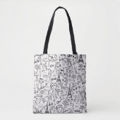 Paris Street Scene Black & White Line Zeichnend Tasche (Vorderseite)