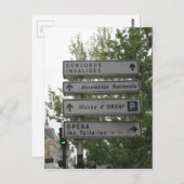 Paris Street Sign, Frankreich Postkarte (Vorne/Hinten)