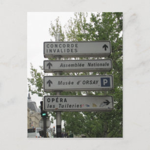 Paris Street Sign, Frankreich Postkarte