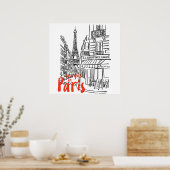 Paris Street Sketch Art Poster (Küche)