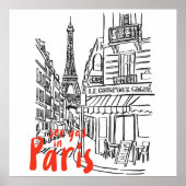 Paris Street Sketch Art Poster (Vorne)