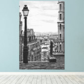 Paris Street Stretched Canvas Print Leinwanddruck (Insitu (Holzboden))