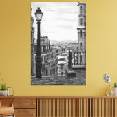 Paris Street Stretched Canvas Print Leinwanddruck (Insitu (Wohnzimmer))