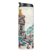 Paris street view of the theater Wicked cafe Thermosbecher (Nach rechts gedreht)