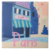 Paris Street Vintag Cartoon Fliese (Vorderseite)