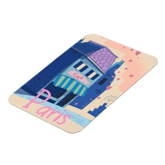 Paris Street Vintag Cartoon Magnet (Linke Seite)