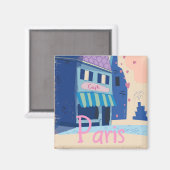 Paris Street Vintag Cartoon Magnet (Vorderseite/Rückseite)