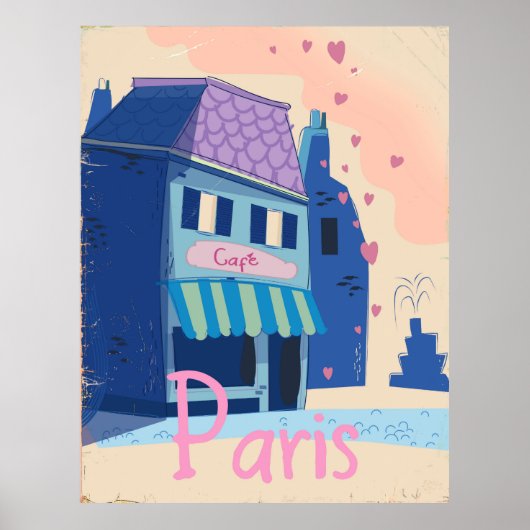 Paris Street Vintag Cartoon Poster (Vorne)