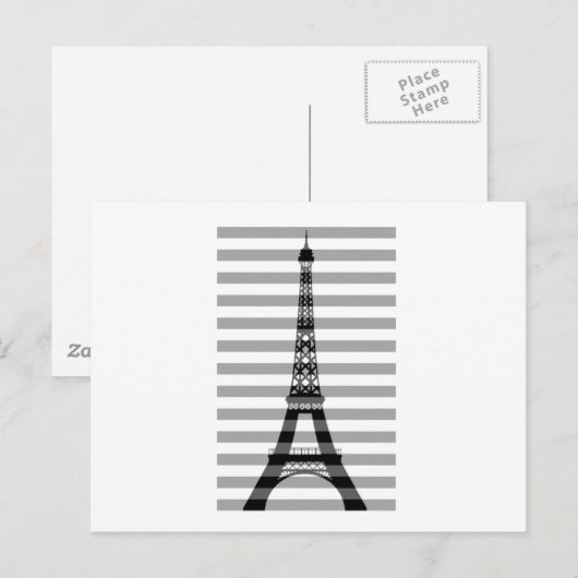 Paris Streifen Postkarte (Vorne/Hinten)