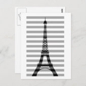 Paris Streifen Postkarte (Vorne/Hinten)