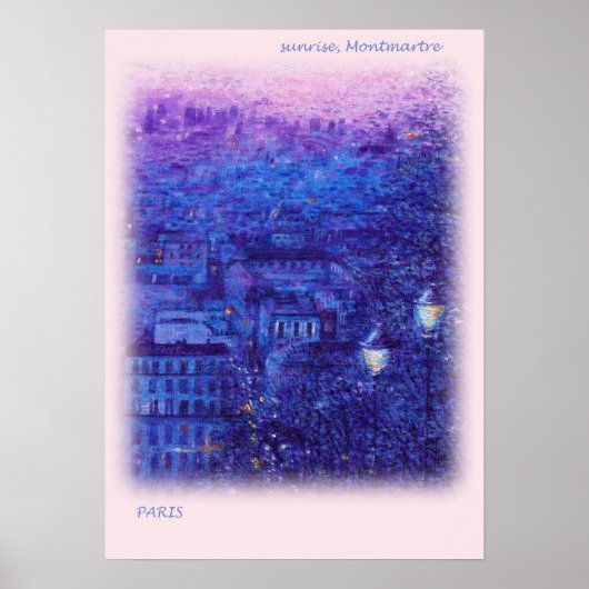 PARIS SUNRISE ÖL MALERIEREN FEINEN KUNSTPOSTER POSTER (Vorne)
