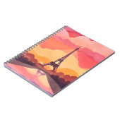 Paris Sunset | Eiffel Tower France Watercolor Notizblock (Linke Seite)