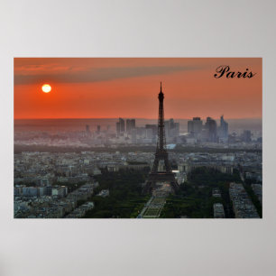 Paris Sunset Eiffel Tower Frankreich Foto Poster