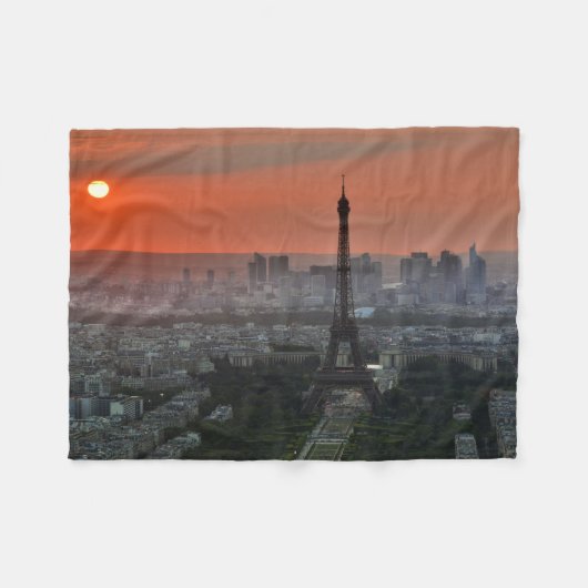 Paris Sunset Fleecedecke (Vorderseite (Horizontal))