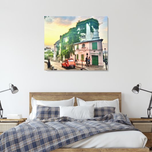 Paris Sunset Leinwand (Insitu (Schlafzimmer))