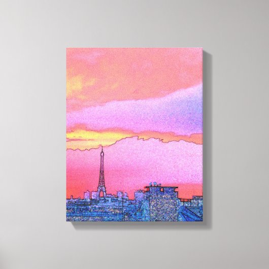Paris Sunset Leinwanddruck (Vorderseite)