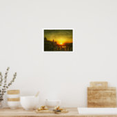 Paris Sunset Seine Bridge France Poster (Küche)
