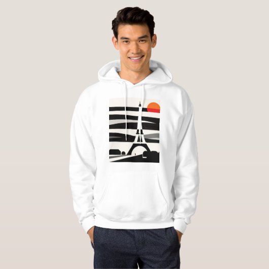 Paris Sunset Silhouette Hoodie (Vorne ganz)