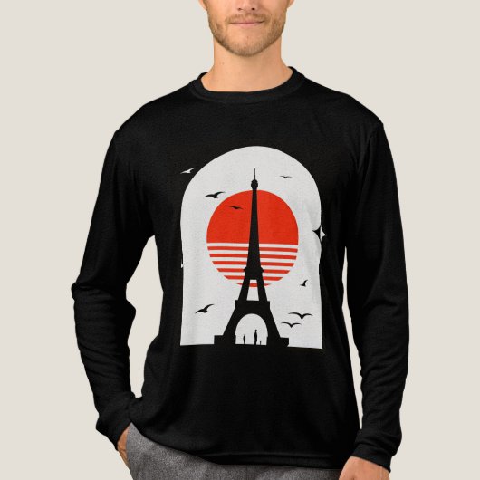 Paris Sunset Silhouette Tri-Blend Shirt (Vorderseite)