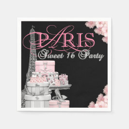 Paris Sweet 16 Geburtstagsparty Serviette