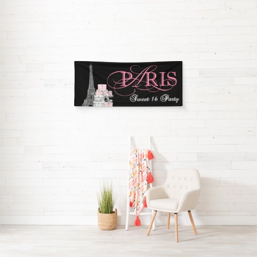 Paris Sweet 16 Party Banner (Insitu)