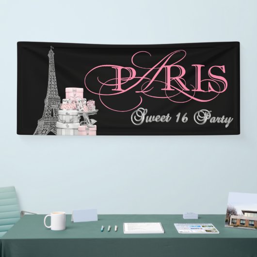 Paris Sweet 16 Party Banner (Messe)
