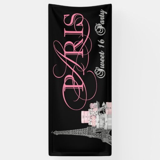 Paris Sweet 16 Party Banner (Vertikal)