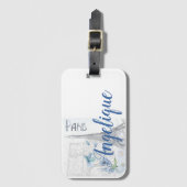 Paris Szene und Blumen Custom Gepäckanhänger (Vorderseite Vertikal)