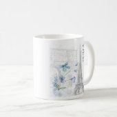 Paris Szene und Blumen Custom Kaffeetasse (VorderseiteRechts)