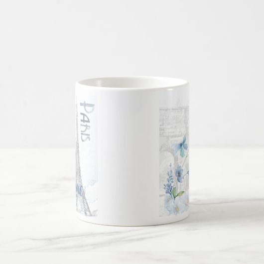 Paris Szene und Blumen Custom Kaffeetasse (Mittel)