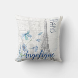 Paris Szene und Blumen Custom Kissen