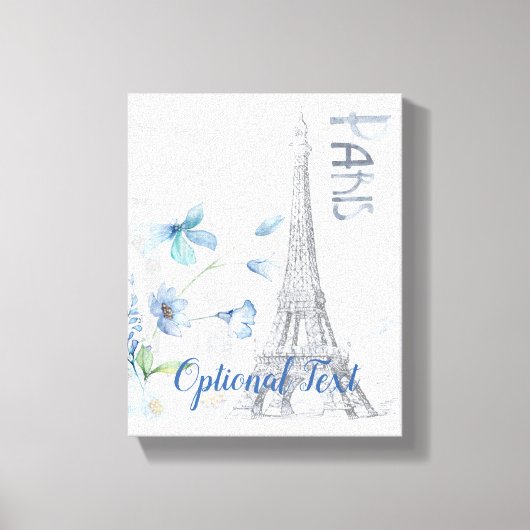 Paris Szene und Blumen Custom Leinwanddruck (Vorderseite)