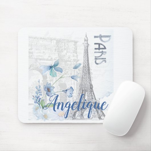 Paris Szene und Blumen Custom Mousepad (Mit Mouse)