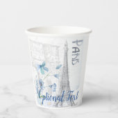 Paris Szene und Blumen Custom Pappbecher (Vorderseite)