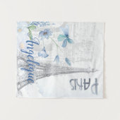 Paris Szene und Blumen Custom Wandteppich (Vorderseite (Horizontal))