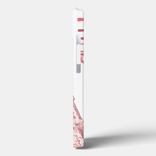 Paris Szene und Rosa Blume Custom Case-Mate iPhone Hülle (Rückseite / Links)
