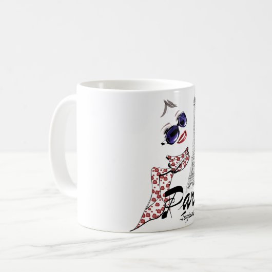 Paris T - Shirt Kaffeetasse (Vorderseite Links)