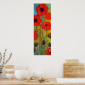 Paris' Tall Red Poppies Fine Art Poster (Küche)